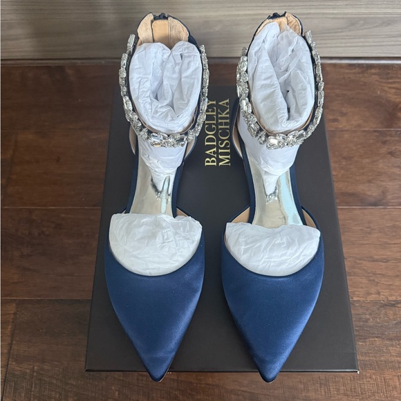 Badgley Mischka Morgen Mary Jane with Crystal Ankle Strap Flats - Picture 9 of 16